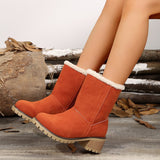 Tumbling Women's Boots Autumn And Winter Woollen Short Boots Women's Boots Plus Velvet Lady