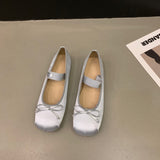 Square Toe Ballet Flats Woman Spring Summer Retro Satin Loafers Ladies Brand Design Teddy Flat Mary Jane Shoes in