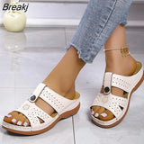 Women 2023 New Summer Wedge Platform Orthopedics Sandals Retro Rome Peep Toe Breathable Beach Ladies Shoes