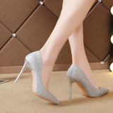 for Woman High Heels Pumps 10cm Tacones Pointed Toe Sexy Ladies Stilettos Wedding Shoes Internet Celebrity Heels Plus