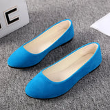 Spring Autumn Women Shoes Flock Flats Comfortable Flat Shoes Women Flats Loafers Shallow Slip on Shoes Red Black Plus