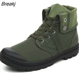 Spring Autumn Shoes Men Boots Canvas Shoes Breathable High top Mens Boots Male Brand Ankle Botas Army Green