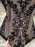 New Floral Print Bodysuit for Women Fashion Streetwear Elegant Stand Collar Long Sleeve Tight Fit Mesh Body Top Chic