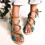 Woman Rope Sandals Shoes Casual Braided with Traditional Creativity Fashion Flats Sandal Women Summer Beach