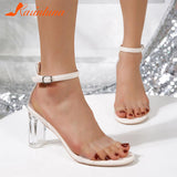 High Heeled Women Sandals 2023 New Fashion Spring Summer Simply Sandals Shoes European Style Fashion Buckle Strap