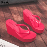 New Womens Shoes Comfort Summer Women Wedge Platform Slippers Outdoor Sports Beach Flip Flops Opened Toe Casual