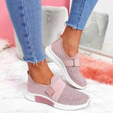 Women 2023Summer Fly Weave Rhinestone Flats Shoes Women Fashion Plus Size Sneakers Women Platform Casual Sport