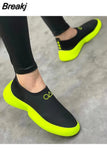 Vulcanize Shoes Sneakers Women Shoes Ladies Slip-On Solid Color Sneakers Female Sport Mesh Casual Shoes Women plus Size