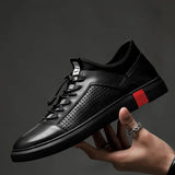 men genuine leather oxfords shoes luxury brand italian style male footwear shoes for men Breathable Flat Lace-Up Shoes big