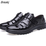 Summer Genuine Leather Sandals Men Shoes Mens Sandals Soft Casual Shoes Cow Leather Brand Footwear
