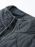 Old Pocket Checkered Cotton Jacket Female Casual Stand Collar Zipper Cotton-padded Thin Coat Female Restro