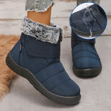 New Down Waterproof Winter Boots Women Anti Slip Thick Warm Plush Snow Boots Woman Leisure Rabbit Fur Cotton Padded