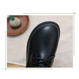 Retro Short Boots Brogue Women Shoes Original Handmade Soft Soled Mori Girl Lace-Up College Style Casual Ankle