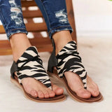 Women Sandals Open Toe Beach Shoe Retro Leopard Flip Flops Comfortable Soft Sole Roman Shoes for Women Casual Flat