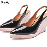 High Heels Women Party Shoes Pointed toe Platform Wedges Shoes Brand Ladies Pumps Plus Size 42 Wedge Heel 10cm