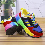 Rainbow Sport Shoes Womens Trainers Shoes Platform Breathable Sneakers Women Jogging Shoes Chaussure Femme