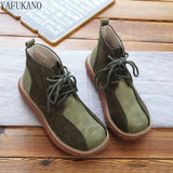 Retro Suede Thick-Soled Big Head Doll Shoes Autumn Winter Handmade Casual Short Boots Women Boots Harajuku Ankle