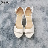 Women Summer Shoes 2023 Sexy Open Toe Ankle Strap Platform High Heels Wedge Sandals Party Wedding Dress Ladies Shoes