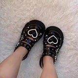 Women Lolita Shoes 2023 Bow Belt Buckle Round Toe Gothic Punk Pumps Shoes Platform High Heel Japanese Harajuku Dark