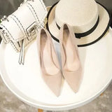 Sexy High Heels Pointed Students Wild Nude Thin Heels Single Shoes Elegant Dress Party Pumps Small Size Womens Shoes