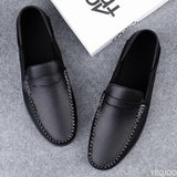 Autumn Mens Casual Leather Loafers Men Loafer Shoes Mocasines Hombre Mocassini White Black Slip-On Big