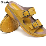 Wedges Sandals Shoes for Women Fashion Belt Buckle Platform Outdoor Walking Slippers Non-slip Open Toe Ladies Shoes Size