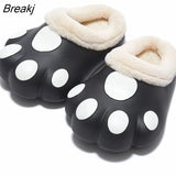 Cute Cat Paws Furry Slippers Funny Indoor Home Fluffy Slides Female Floor Kawaii Shoes Slippers Lovely Cat Cotton