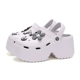 Women's Fashion Diy Clogs Platform Sandals 2024 Summer Thick Bottom Garden Shoes for Women Closed Toe Chunky Beach