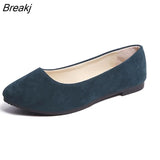 Women Flats Slip on Flat Shoe Candy Color Pointed Toe Female Loafers Plus Size Shoes Woman Spring Faux Suede Ladies Ballet