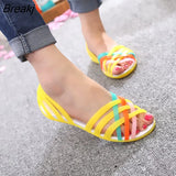 New Fashion Women Comfortable Sandals Summer New Candy Color Women Cute Shoes Peep Toe Outdoor Beach Shoes Woman