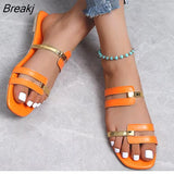 Open-toe Slippers Women Slingback Sandals 2023 New Women's Shoes Summer Flats Casual Flip Flops Dress Shallow Female