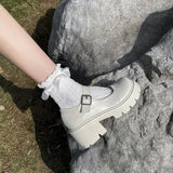 Mary Jane Small Leather Shoes For Women In Autumn 2024 Thin Cosplay Thick Soles, Thick Heels And High Heels Jk Single