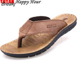 Shoes Men Slippers Genuine Leather Beach Slippers Mens Flip Flop Sandals Summer Men Shoes Male Flip Flops
