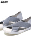 45 Sport Sandals Women's 2023 New Soft Sole Lightweight Two-Wear Casual Slippers Socofy Stretch Cloth Women's Summer