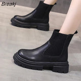 Women's Ankle Boots 2023 Fashion Slip on Black Female Punk Gothic Shoes Ladies Elegant Lolita Low Heels Short Sock Boots