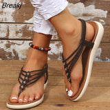 New Summer Sandals Women Fashion Flat Casual Beach Sandals Outdoor Flip Flop Shoes Plus Size Flat Shoes Sandalias De
