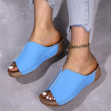 Breakj New Large-Size Women's Shoes Sandals Comfortable Slope And Slippers
