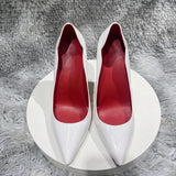 Curl Cut Women Solid Black Patent Pointy Toe High Heel Shoes Elegant Pumps Customize Stilettos Size 46 8cm 10cm