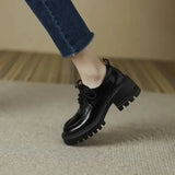Shoes Ladies Oxfords Women's Clogs Platform Modis British Style Female Footwear Soft 2024 Leather Creepers Cute Cross