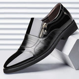 Men Leather Shoes Fashion Male Flats Round Toe Men's Business Formal Shoes Comfortable Office Dress Shoes Wedding