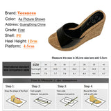 Women Slipper Shoes Fashion Summer Casual 12CM Wedges High-Heeled Shoes 2023 New One Word Band Concise Classics