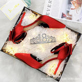 Breakj New Summer Buckle With Bow High Heels Fine Heel Head Of Women's Shoes
