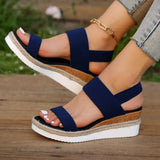 Women's wedge heeled fashion sandals, summer fish mouth loose set foot platform