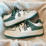 Shoes Hong Kong Style Casual Women's Skate Shoes 2023 Autumn New Niche Design Fortune Mahjong Women's Single