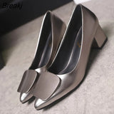 Ladies Pumps Fashion Square Heel Sexy High Heels Wedding Shoes Women Office Work Red Pumps Party Shoes Zapatillas