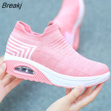 Women Casual Shoes Fashion Mesh Breathable Wedge Sneakers Lightweight Comfortable Air Cushion Loafers Tenis Fashion