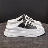 for Women Summer Sandals New Korean Version of No Heel Thick Bottom Pedal Platform Flats Women's White Shoes