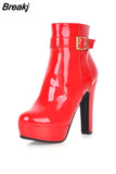 Large Sizes 33-43 Party Booties Woman Fashion High Heels Women's Shoes Sexy Add Fur Winter Ankle Boots female