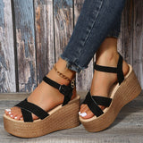 Summer New Open-toed Fish Head Fashion Waterproof Platform Waterproof Platform High-heeled Wedge Sandals Women's