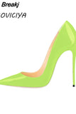 Color Classical Women Pumps 12 cm Stilettos Shallow Pointed Toe Thin High Heels Woman Party Shoes Pink color QP004